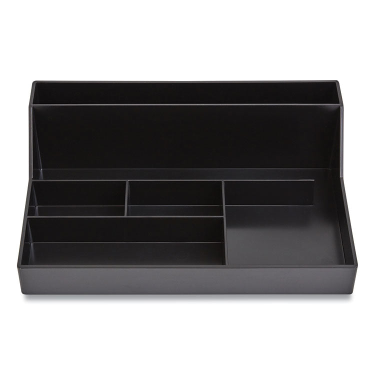 TRU RED™ Plastic Desktop Organizer, 6 Compartments, 6.81 x 9.84 x 2.75, Black (TUD24380402) Each
