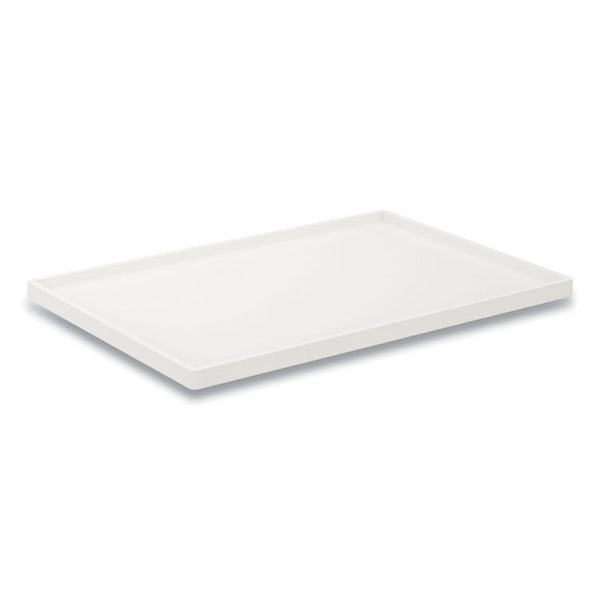 TRU RED™ Slim Stackable Plastic Tray, 6.85 x 9.88 x 0.47, White (TUD24380409) Each