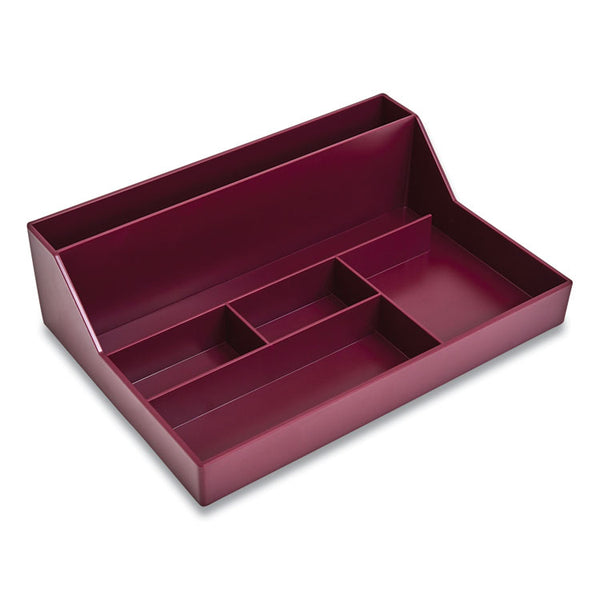 TRU RED™ Plastic Desktop Organizer, 6 Compartments, 6.81 x 9.84 x 2.75, Purple (TUD24380425)