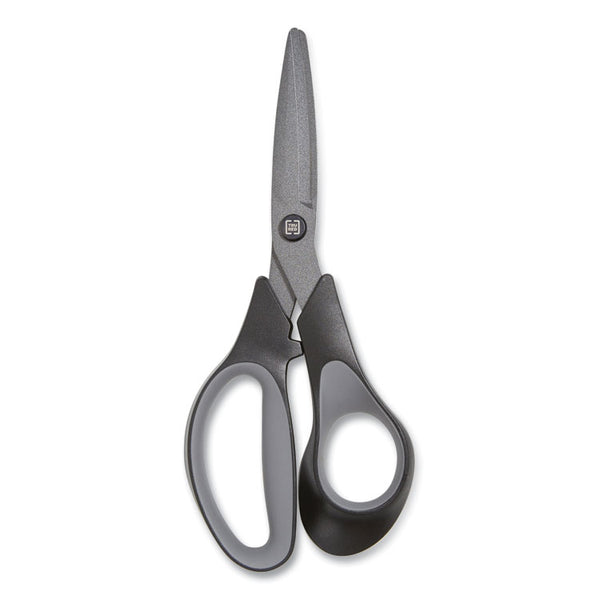 TRU RED™ Non-Stick Titanium-Coated Scissors, 7" Long, 2.88" Cut Length, Gun-Metal Gray Blades, Black/Gray Straight Handle (TUD24380500)