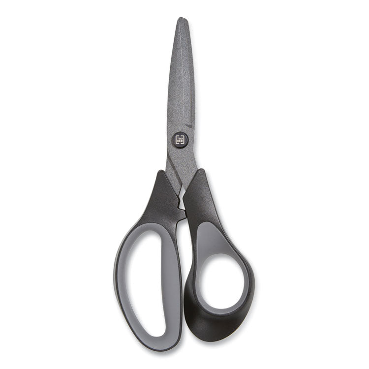 TRU RED™ Non-Stick Titanium-Coated Scissors, 7" Long, 2.88" Cut Length, Gun-Metal Gray Blades, Black/Gray Straight Handle (TUD24380500) Each