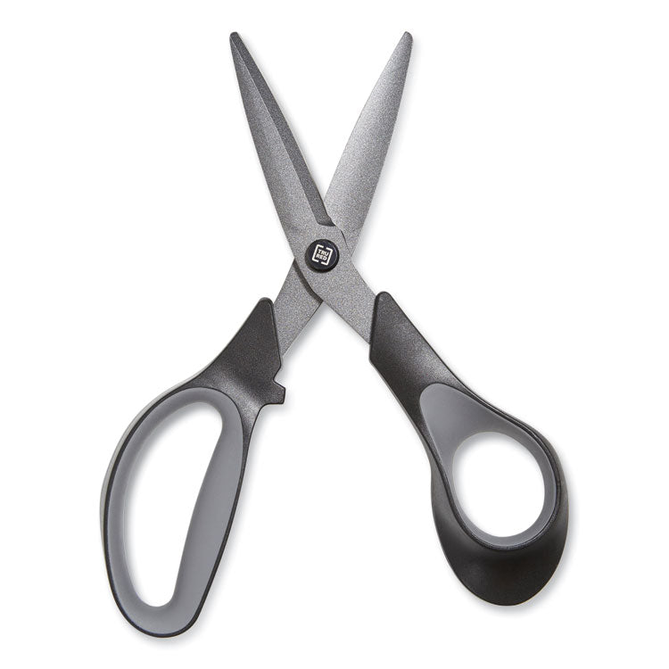 TRU RED™ Non-Stick Titanium-Coated Scissors, 7" Long, 2.88" Cut Length, Gun-Metal Gray Blades, Black/Gray Straight Handle (TUD24380500) Each