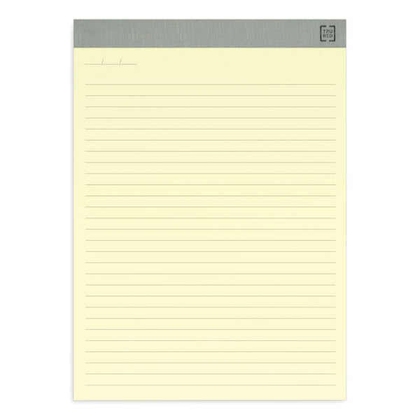 TRU RED™ Notepads, Wide/Legal Rule, 50 Canary-Yellow 8.5 x 11.75 Sheets, 12/Pack (TUD24419922)