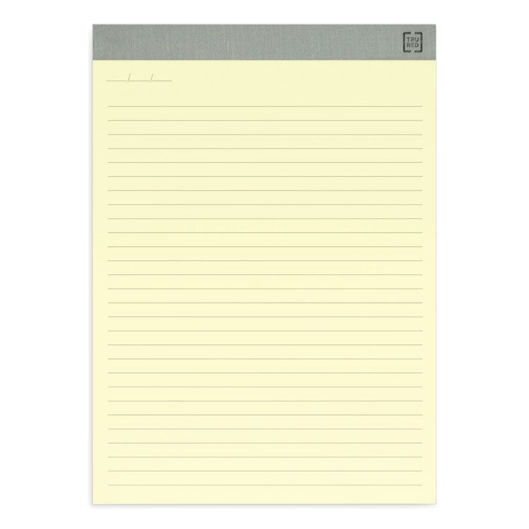 TRU RED™ Notepads, Wide/Legal Rule, 50 Canary-Yellow 8.5 x 11.75 Sheets, 12/Pack (TUD24419922) Pack of 12