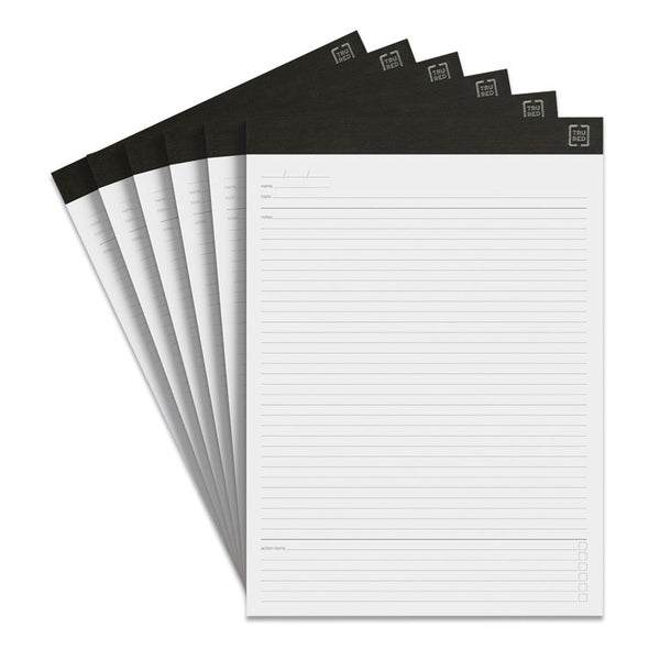 TRU RED™ Notepads, Meeting-Minutes/Notes Format, 50 White 8.5 x 11.75 Sheets, 6/Pack (TUD24419927)