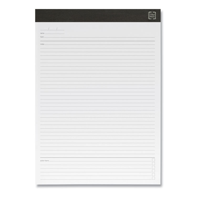 TRU RED™ Notepads, Meeting-Minutes/Notes Format, 50 White 8.5 x 11.75 Sheets, 6/Pack (TUD24419927) Pack of 6