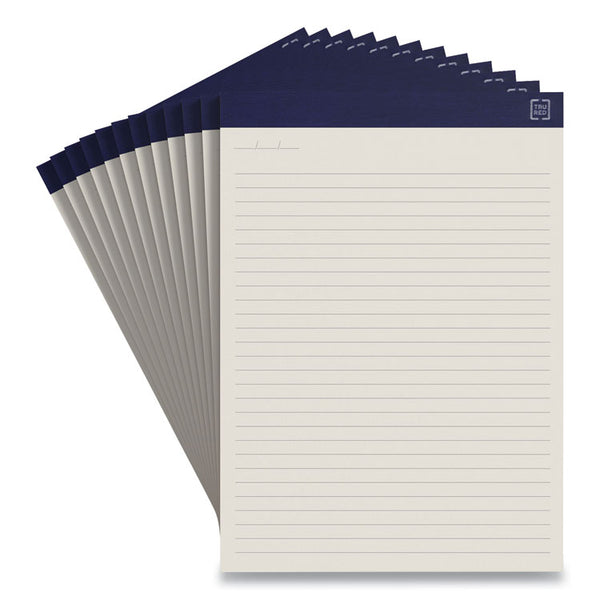 TRU RED™ Notepads, Wide/Legal Rule, 50 Ivory 8.5 x 11.75 Sheets, 12/Pack (TUD24419928)