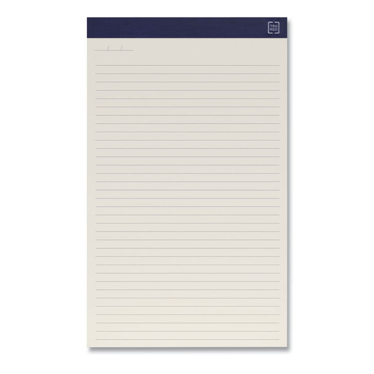 TRU RED™ Notepads, Wide/Legal Rule, 50 Ivory 8.5 x 14 Sheets, 12/Pack (TUD24419930) Pack of 12