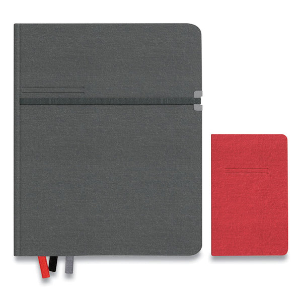 TRU RED™ Large Mastery Journal with Pockets, 1-Subject, Narrow Rule, Charcoal/Red Cover, (192) 10 x 8 Sheets (TUD24421817)