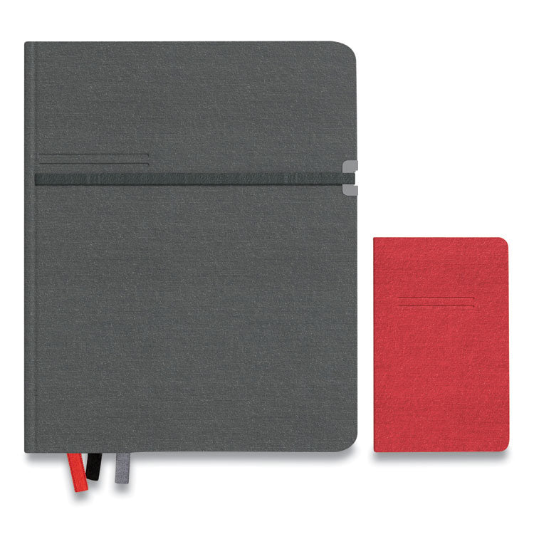 TRU RED™ Large Mastery Journal with Pockets, 1-Subject, Narrow Rule, Charcoal/Red Cover, (192) 10 x 8 Sheets (TUD24421817) Each