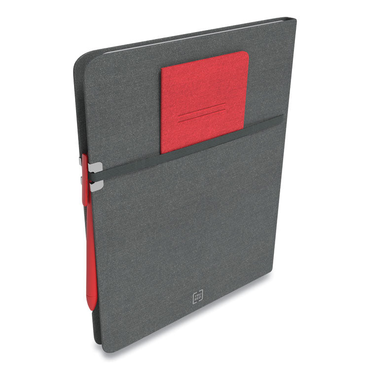 TRU RED™ Large Mastery Journal with Pockets, 1-Subject, Narrow Rule, Charcoal/Red Cover, (192) 10 x 8 Sheets (TUD24421817) Each