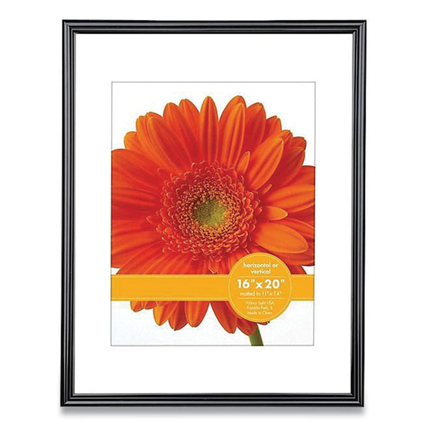 Victory Light Plastic Poster Frame with Mat, 11 x 14 Insert, Black (VLUVF0023B1620) Each