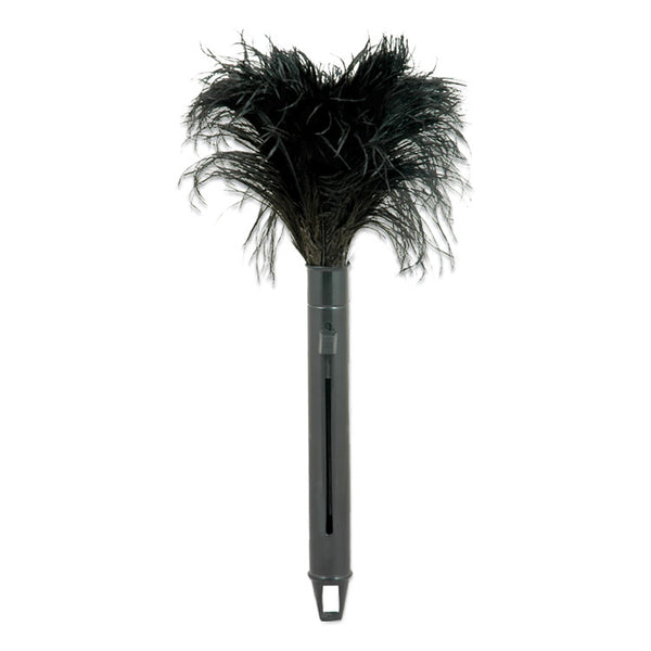 O'Dell® Pop Top Feather Duster, Ostrich, 9" to 14" Handle, Black (ODCRET14UNS91) Each