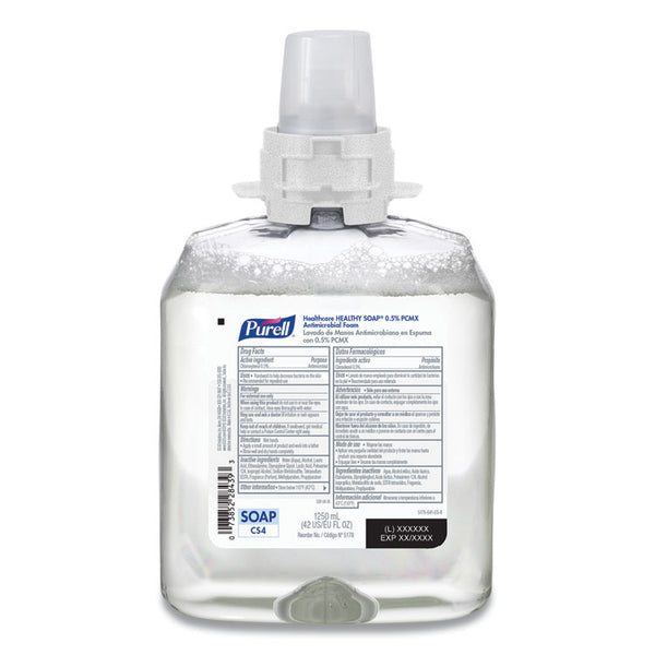 PURELL® Healthcare HEALTHY SOAP 0.5% PCMX Antimicrobial Foam, For CS4 Dispensers, Fragrance-Free, 1,250 mL, 4/Carton (GOJ517804CT)
