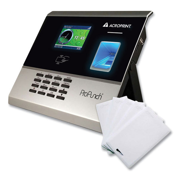 Acroprint® ProPunch Biometric and Proximity Bundle, 50 Employees, Black (ACPOLB300) Each