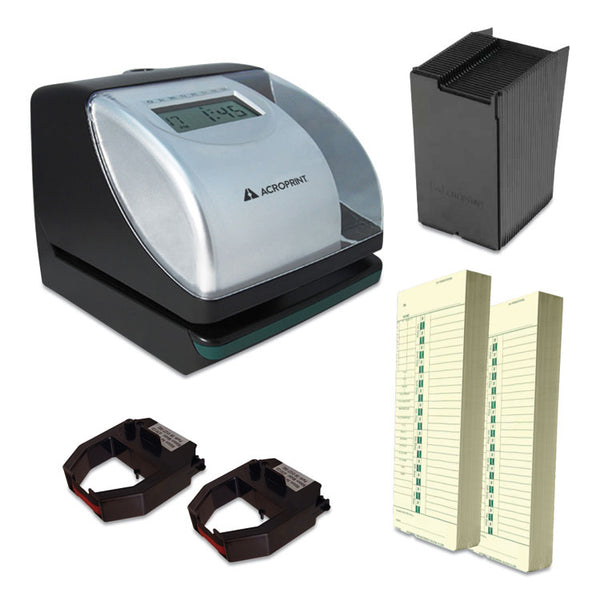 Acroprint® ES700 Time Clock and Document Stamp Bundle, Digital Display, Black/Silver (ACPTRB750) Each