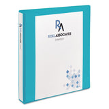 Avery® Durable View Binder with DuraHinge and Slant Rings, 3 Rings, 1" Capacity, 11 x 8.5, Aqua (AVE17295)