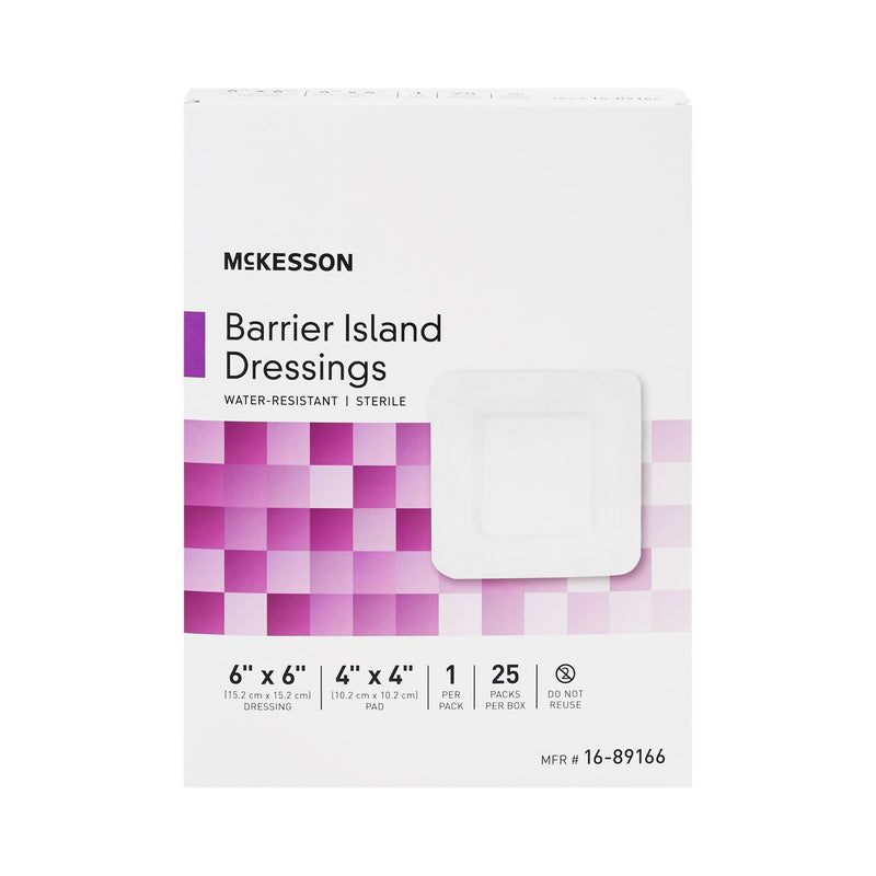 McKesson Barrier Island Composite Dressing 6 X 6 Inch Square Sterile Water Resistant Film Backing (488921_CS) 100/CS