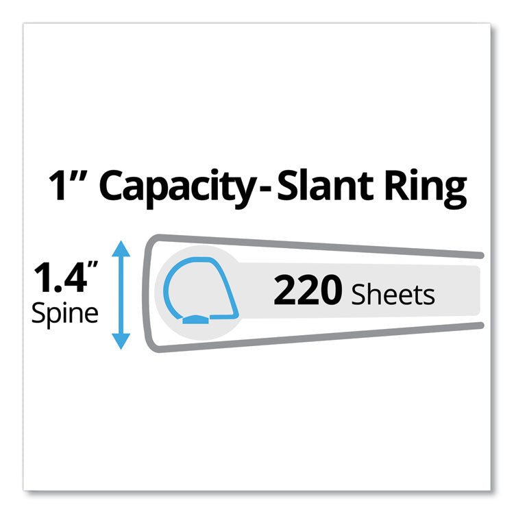 Avery® Durable Non-View Binder with DuraHinge and Slant Rings, 3 Rings, 1" Capacity, 11 x 8.5, Blue (AVE27251)