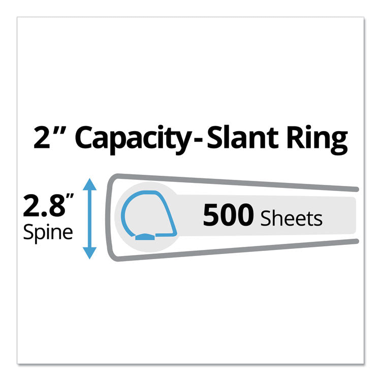 Avery® Durable Non-View Binder with DuraHinge and Slant Rings, 3 Rings, 2" Capacity, 11 x 8.5, Green (AVE27553) Each