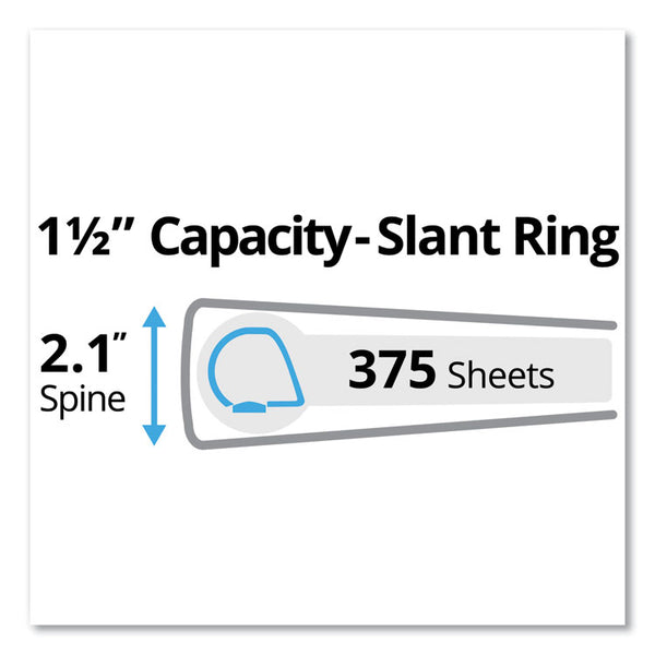 Avery® Durable Non-View Binder with DuraHinge and Slant Rings, 3 Rings, 1.5" Capacity, 11 x 8.5, Black (AVE27350)