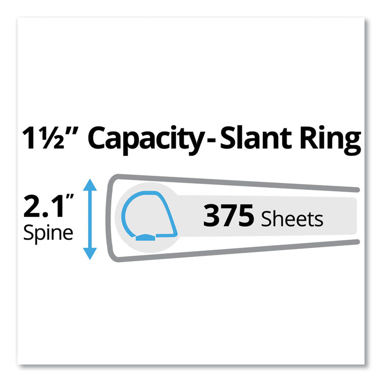 Avery® Durable Non-View Binder with DuraHinge and Slant Rings, 3 Rings, 1.5" Capacity, 11 x 8.5, Black (AVE27350)