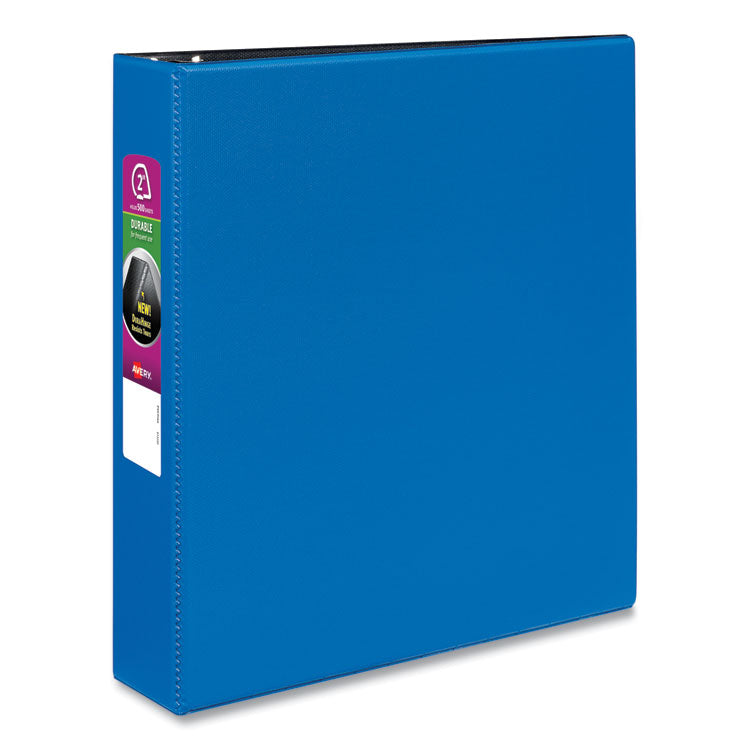 Avery® Durable Non-View Binder with DuraHinge and Slant Rings, 3 Rings, 2" Capacity, 11 x 8.5, Blue (AVE27551)