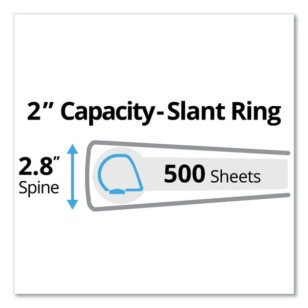 Avery® Durable Non-View Binder with DuraHinge and Slant Rings, 3 Rings, 2" Capacity, 11 x 8.5, Red (AVE27203)