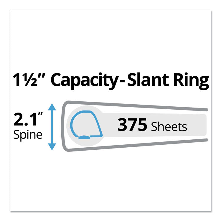 Avery® Durable Non-View Binder with DuraHinge and Slant Rings, 3 Rings, 1.5" Capacity, 11 x 8.5, Green (AVE27353)