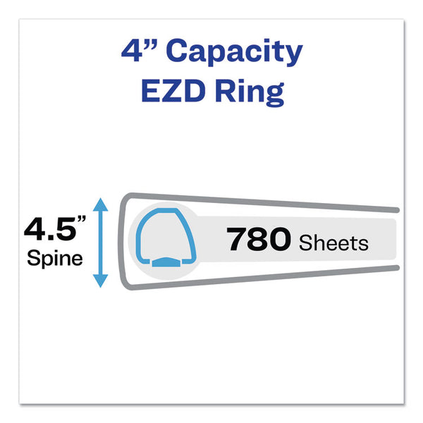 Avery® Durable Non-View Binder with DuraHinge and EZD Rings, 3 Rings, 4" Capacity, 11 x 8.5, Black, (8802) (AVE08802)