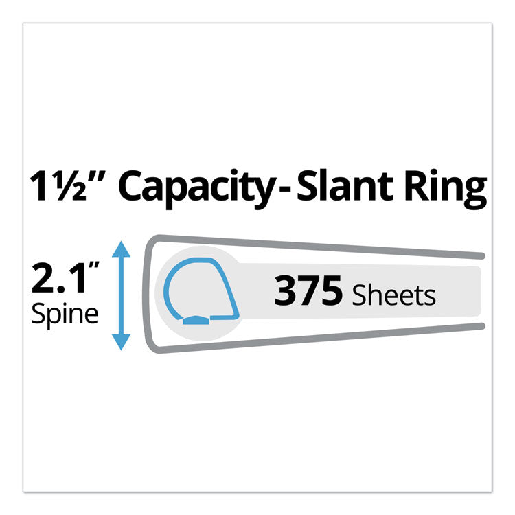 Avery® Durable Non-View Binder with DuraHinge and Slant Rings, 3 Rings, 1.5" Capacity, 11 x 8.5, Red (AVE27202)