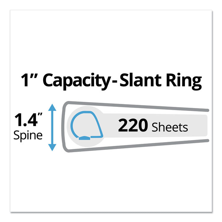 Avery® Durable Non-View Binder with DuraHinge and Slant Rings, 3 Rings, 1" Capacity, 11 x 8.5, Black (AVE27250)