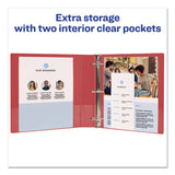 Avery® Durable Non-View Binder with DuraHinge and Slant Rings, 3 Rings, 3" Capacity, 11 x 8.5, Red (AVE27204) Each
