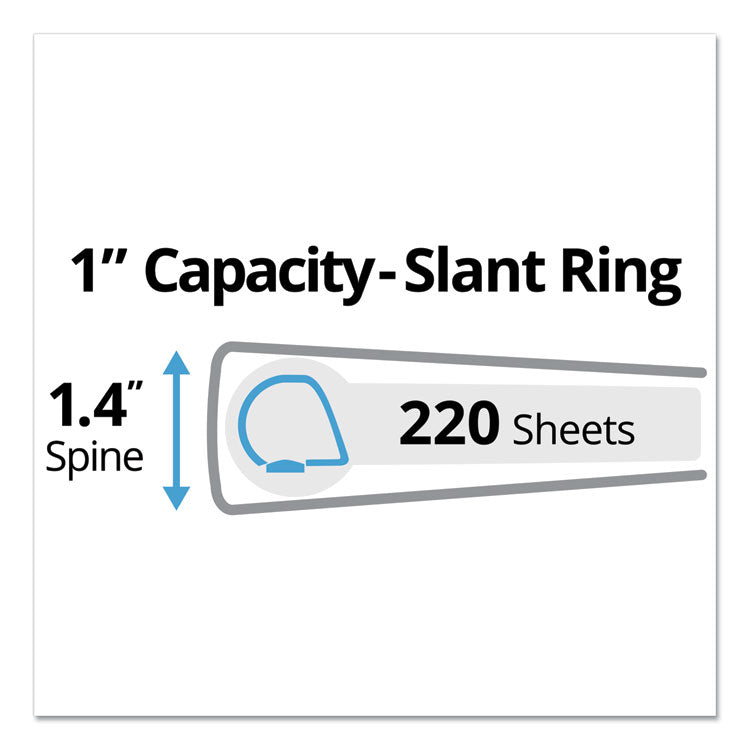 Avery® Durable Non-View Binder with DuraHinge and Slant Rings, 3 Rings, 1" Capacity, 11 x 8.5, Green (AVE27253)