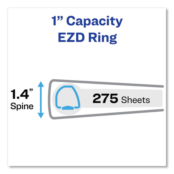 Avery® Durable Non-View Binder with DuraHinge and EZD Rings, 3 Rings, 1" Capacity, 11 x 8.5, Black, (8302) (AVE08302)