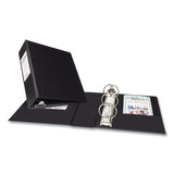 Avery® Mini Size Durable Non-View Binder with Round Rings, 3 Rings, 2" Capacity, 8.5 x 5.5, Black (AVE27554)