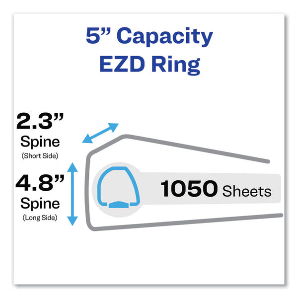 Avery® Durable Non-View Binder with DuraHinge and EZD Rings, 3 Rings, 5" Capacity, 11 x 8.5, Black, (8901) (AVE08901)