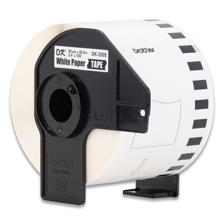 Brother Continuous Paper Label Tape, 2.4" x 100 ft, White, 3 Rolls/Pack (BRTDK22053PK) Pack of 3