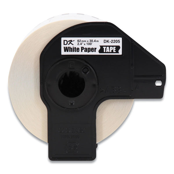 Brother Continuous Paper Label Tape, 2.4" x 100 ft, White, 3 Rolls/Pack (BRTDK22053PK)