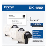 Brother Die-Cut Shipping Labels, 2.4 x 3.9, White, 300 Labels/Roll, 3 Rolls/Pack (BRTDK12023PK)