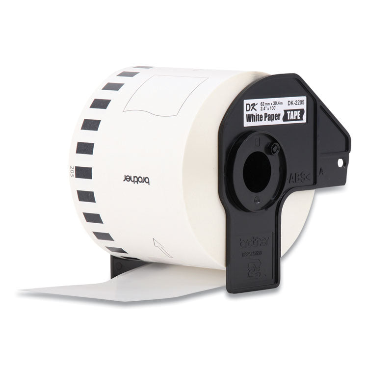Brother Continuous Paper Label Tape, 2.4" x 100 ft, White, 3 Rolls/Pack (BRTDK22053PK) Pack of 3
