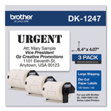 Brother Die-Cut Shipping Labels, 4.07 x 6.4, White, 180 Labels/Roll, 3 Rolls/Pack (BRTDK12473PK)