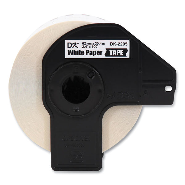 Brother Continuous Paper Label Tape, 2.4" x 100 ft, White, 24 Rolls/Pack (BRTDK220524PK)