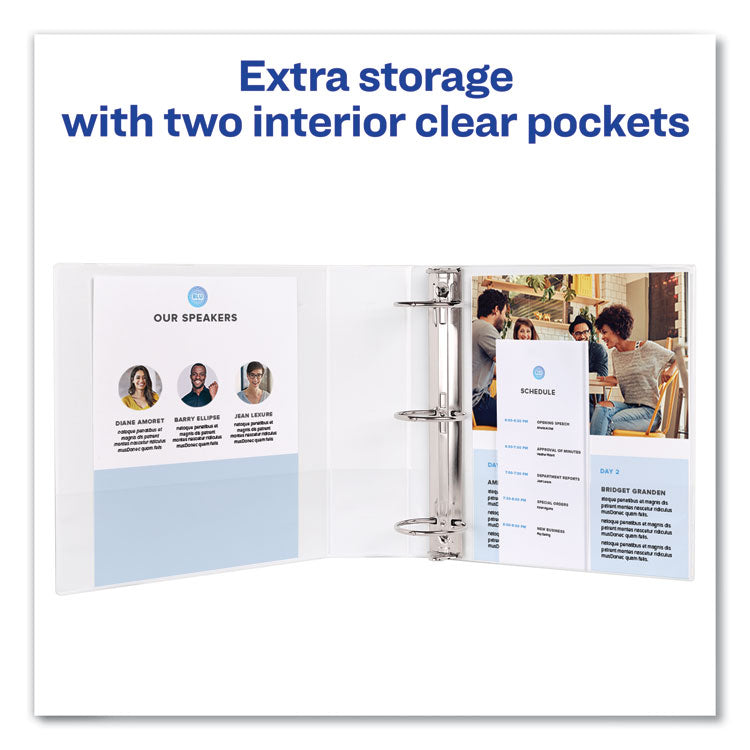 Avery® Showcase Economy View Binder with Round Rings, 3 Rings, 3" Capacity, 11 x 8.5, White (AVE19751) Each