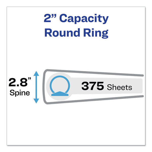 Avery® Showcase Economy View Binder with Round Rings, 3 Rings, 2" Capacity, 11 x 8.5, White (AVE19701)