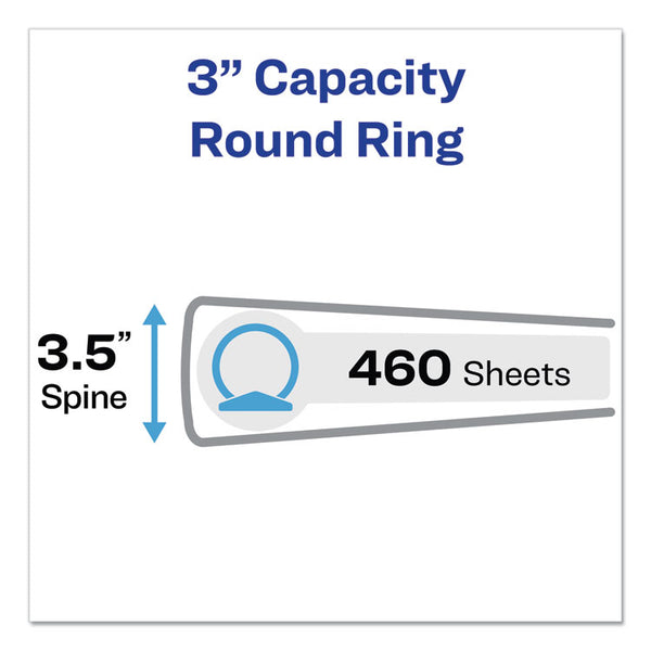 Avery® Showcase Economy View Binder with Round Rings, 3 Rings, 3" Capacity, 11 x 8.5, White (AVE19751)