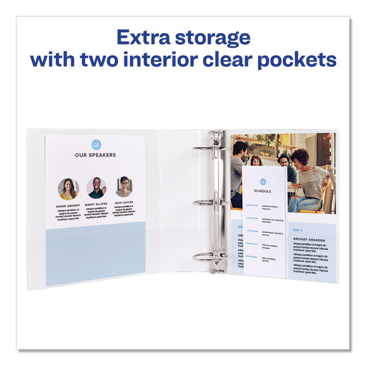 Avery® Showcase Economy View Binder with Round Rings, 3 Rings, 1" Capacity, 11 x 8.5, White (AVE19601) Each
