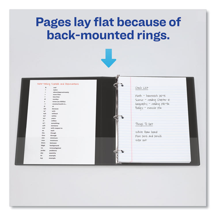 Avery® Economy Non-View Binder with Round Rings, 3 Rings, 3" Capacity, 11 x 8.5, Black, (3602) (AVE03602) Each