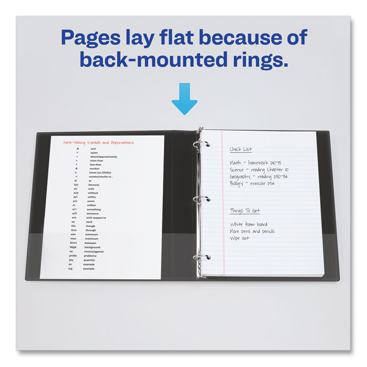 Avery® Economy Non-View Binder with Round Rings, 3 Rings, 1.5" Capacity, 11 x 8.5, Black, (4401) (AVE04401) Each