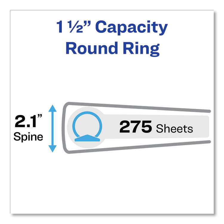 Avery® Economy Non-View Binder with Round Rings, 3 Rings, 1.5" Capacity, 11 x 8.5, Blue, (3400) (AVE03400) Each